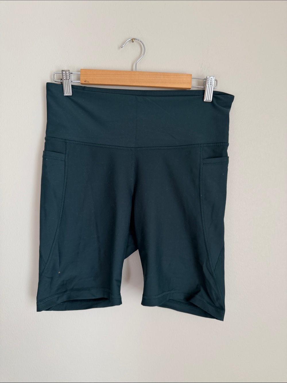 Old Navy Deep Teal High-Waist Bike Shorts with Side Pockets